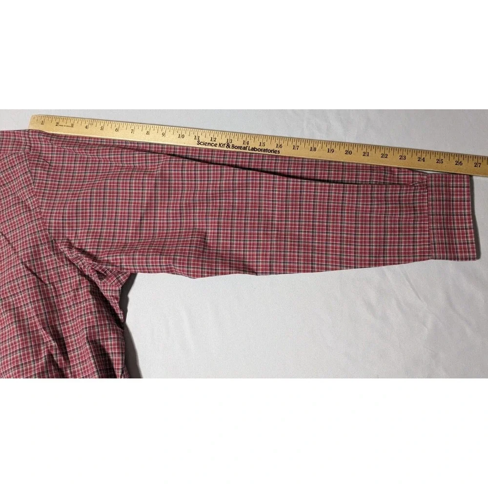 VTG POLO RALPH LAUREN CLASSIC FIT Men XL (17‎ 1/2) Red Plaid Cotton Shirt EUC
